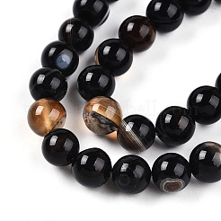 Натуральные полосатые агатовые / полосатые агатовые бусинки&nbsp;G-S259-04A-8mm-01