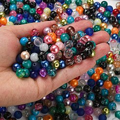 Непрозрачные с напылением стеклянные бусины&nbsp;DGLA-MSMC002-8mm