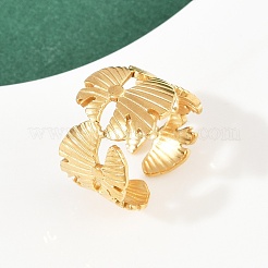 Регулируемые открытые манжеты из нержавеющей стали 304 для женщин&nbsp;LS-RJEW-K299-01G