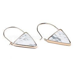 Серьги-кольца с треугольными подвесками из синтетического говлита&nbsp;G-S359-363J