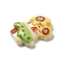 Мультяшный пищевой дом из непрозрачной смолы декодирует кабошоны CRES-H001-01A