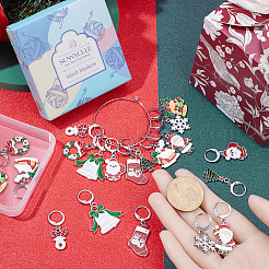 Эмалевый колокольчик/Санта-Клаус/снежинка на тему Рождества HJEW-SC0001-43