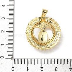 Латунные микропаве прозрачные подвески с фианитом&nbsp;KK-P350-27G-02