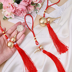 3 шт. 3 стиля весенний фестиваль латунная тыква и полиэстер кисточки подвесные украшения HJEW-CA0001-71