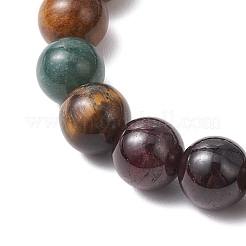 Браслеты из натуральных круглых бусин из мохового агата BJEW-JB11942