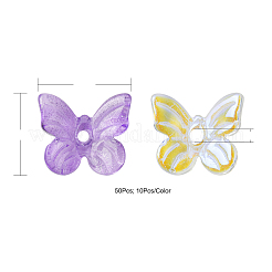 50 шт. 5 цвета прозрачные стеклянные подвески&nbsp;GLAA-FP0001-12