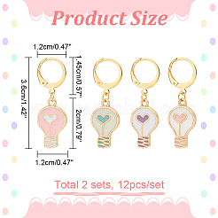 Сплав эмаль сердце узор лампочки подвески замки маркеры петель HJEW-PH01573