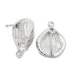 Латунные серьги-гвоздики из циркония&nbsp;KK-U015-03P