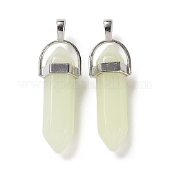 Пулевидные подвески из синтетического светящегося камня&nbsp;LUMI-PW0001-055-B