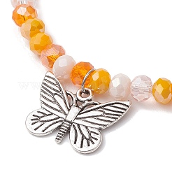 5шт. браслеты с подвесками в виде бабочек из сплава&nbsp;BJEW-JB11730