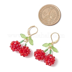 Серьги-гвоздики с застежкой-«вишней» из акрилового стекла EJEW-MZ00444