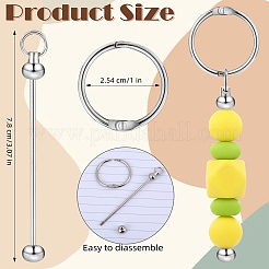 Брелок из железного стержня с бусинами KEYC-SZ0001-21