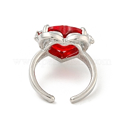 Кольцо-солитер из цинкового сплава со стразами RJEW-Z048-03P-03