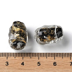 Нить золотых песочных бусин лэмпворк ручной работы LAMP-Z007-05E