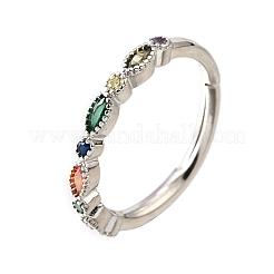 Регулируемые латунные кольца с микропаве из кубического циркония для женщин&nbsp;RJEW-H247-15P