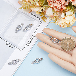 6 шт. латунные застежки с микропаве из прозрачного кубического циркония KK-BBC0011-60