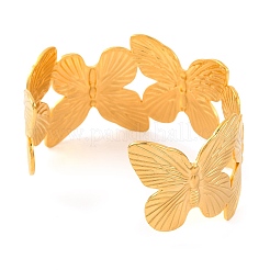 Браслеты-манжеты из нержавеющей стали 304 для женщин&nbsp;LS-BJEW-G711-01K-G