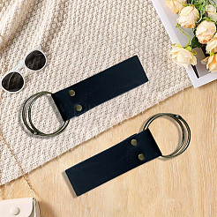 2шт. прямоугольная подвеска из искусственной кожи в стиле средневековья. с кольцом из сплава&nbsp;AJEW-CL0001-86