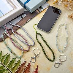 Брелок из синтетической бирюзы и железного сплава с застежкой в виде клешней&nbsp;HJEW-SW00007-08