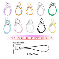 100 шт. 10-цветный полиэстеровый шнур для мобильных ремней&nbsp;MOBA-GF0001-01