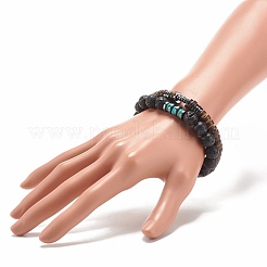 2 шт. 2 стильных браслета из натурального кокоса и драгоценных камней&nbsp;BJEW-JB07938