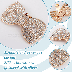 4 шт. 2-цветный бант из сплава со стразами для украшения обуви FIND-GO0002-33