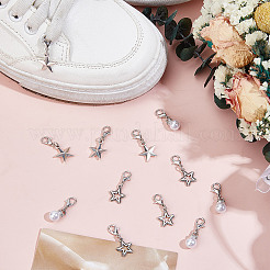 12 шт. 3 стиля подвески для обуви в виде звезд из сплава&nbsp;HJEW-DR00215
