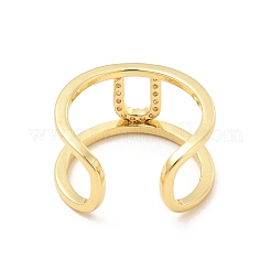 Кольцо-манжета с открытой буквой из прозрачного кубического циркония&nbsp;RJEW-A012-01G-U