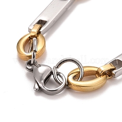 Браслеты из овальных и прямоугольных звеньев цепи из нержавеющей стали с вакуумным покрытием PVD 201 STAS-E160-10GP