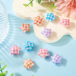 10шт УФ-покрытие непрозрачные акриловые бусины&nbsp;MACR-TA0002-44