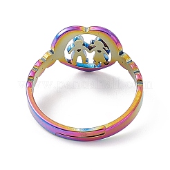 Ионное покрытие (ip) 201 нержавеющая сталь сердце с влюбленными регулируемое кольцо на день святого валентина RJEW-K238-11M