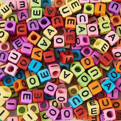 250 шт. двухцветные непрозрачные разноцветные акриловые бусины MACR-TA0002-34