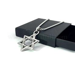 Мужские ожерелья из нержавеющей стали с подвеской в виде звезды Дэвида в стиле хип-хопа для повседневной носки и вечеринок MN2235