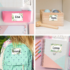 Цветочные ПВХ водонепроницаемые пустые этикетки STIC-WH0023-003