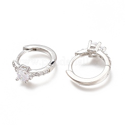 Серьги-кольца Huggie из латуни с прозрачным фианитом и прозрачным фианитом ZIRC-H102-13P