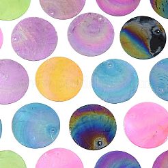 24 шт. подвески из натуральной ракушки капиз SSHEL-FS0001-05