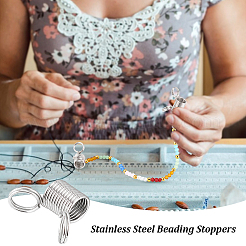 6 шт. 201 мини-пружинные зажимы для бусин из нержавеющей стали для изготовления бисерных украшений TOOL-UN0001-44