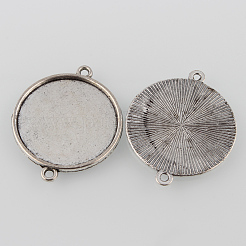 Сеттинги разъем сплава кабошон тибетском стиле&nbsp;X-TIBE-M022-14AS