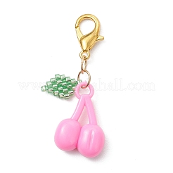 Подвесные украшения из акрила и стекла в виде семян фруктов&nbsp;HJEW-MZ00346