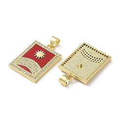 Латунные микропаве прозрачные подвески с фианитом&nbsp;KK-C045-09G