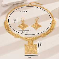 Комплекты из ожерелья и серег с квадратным кулоном из винтажного сплава для женщин&nbsp;OH7924