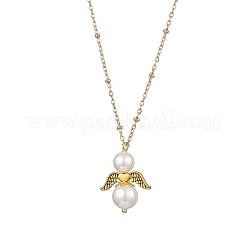 Подвеска в виде ракушки с крыльями ангела из сплава NJEW-JN05427