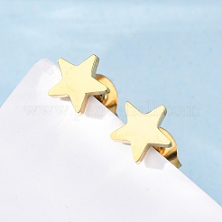 Ионное покрытие (ip) серьги-гвоздики из нержавеющей стали 304&nbsp;EJEW-P045-05G