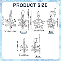 12шт 3 стиля латунные микропаве прозрачные кубические подвески из циркония&nbsp;KK-PH0012-21