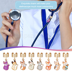 8 шт. подвеска-стетоскоп в виде лисы из сплава эмали HJEW-OC00204