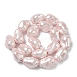 Нити бусин из искусственного жемчуга с гальваническим покрытием из фарфора PORC-K009-01A