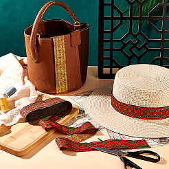 Плоская лента из полиэстера длиной 7 м в этническом стиле с ромбами. OCOR-WH0082-131