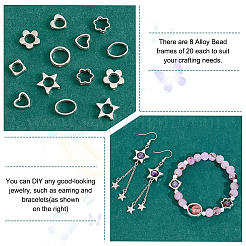 160шт 8 стиля 2-отверстия ccb пластиковая рамка для бусин FIND-PH0020-76P