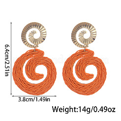 Серьги-гвоздики из сплава рафии с висячими мотивами в форме спирали вихря&nbsp;FS-WGF6AA0-03