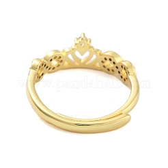 Регулируемые кольца с прозрачной коронкой и цирконием&nbsp;RJEW-L120-017G-04